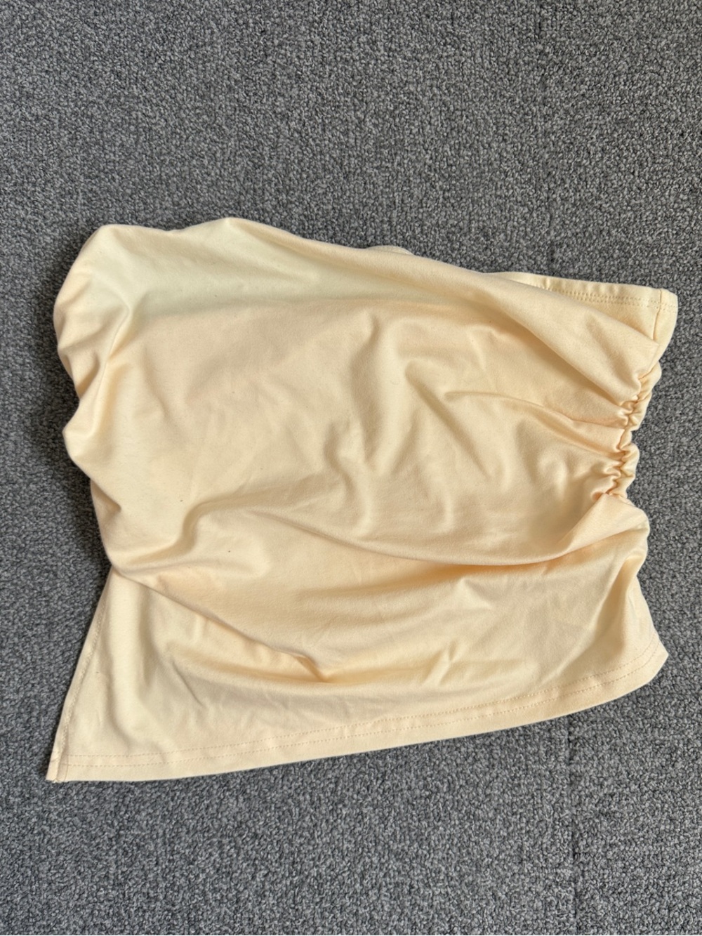 Cream Tube Skirt with Ruched Side - Women